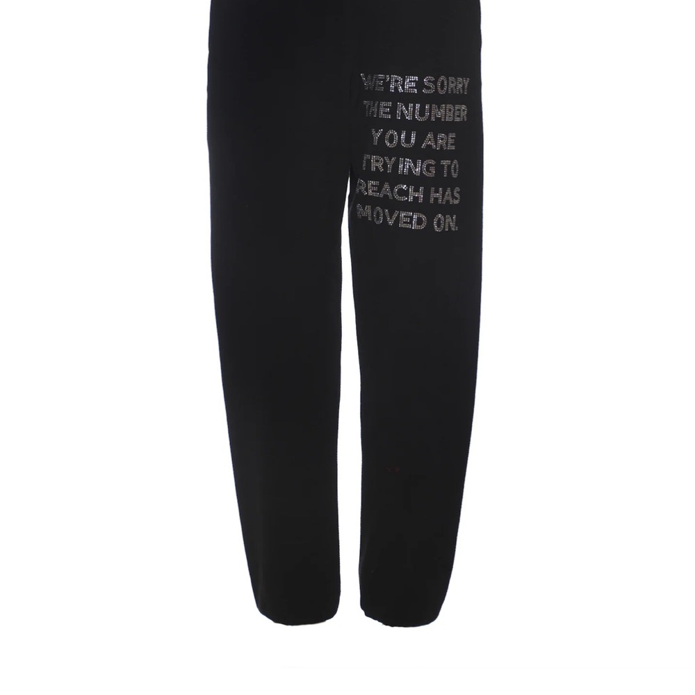 Black Sweatpants with Silver Text